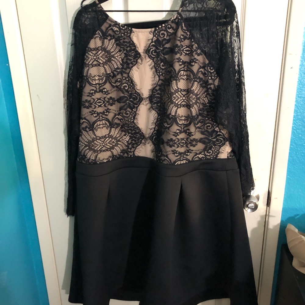 Lace Sleeve Skate Dress